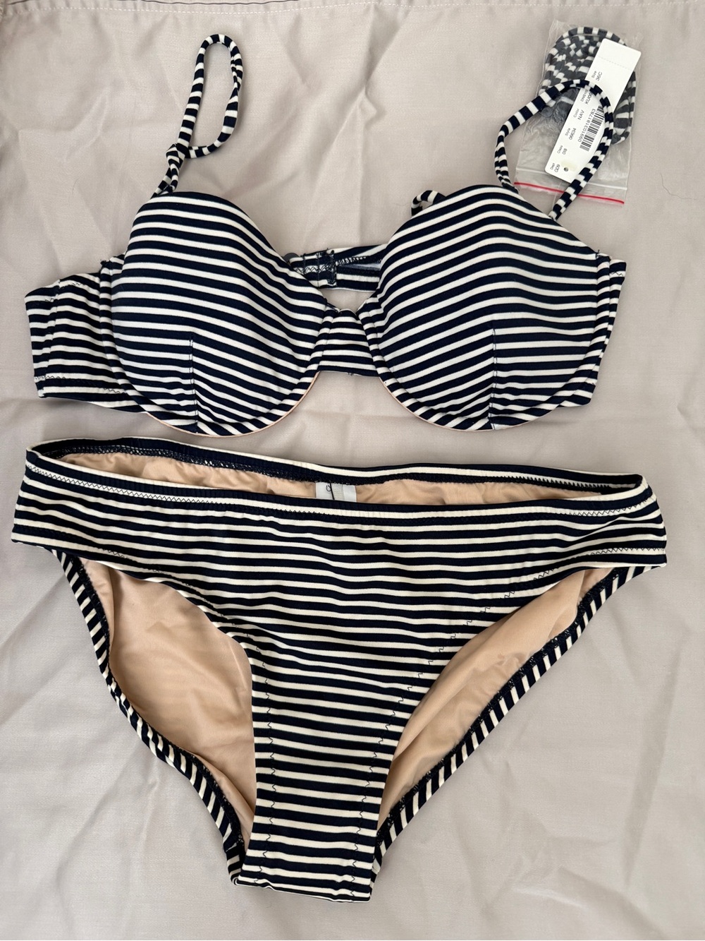 J.crew Striped Navy & White Women's Bikini Set